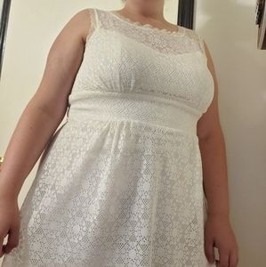 White Lace Summer A-Line Dress